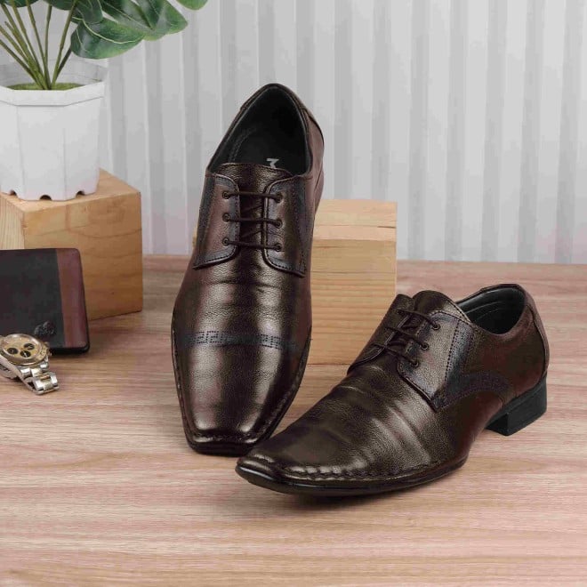 Mochi Men Brown Formal Lace-Up