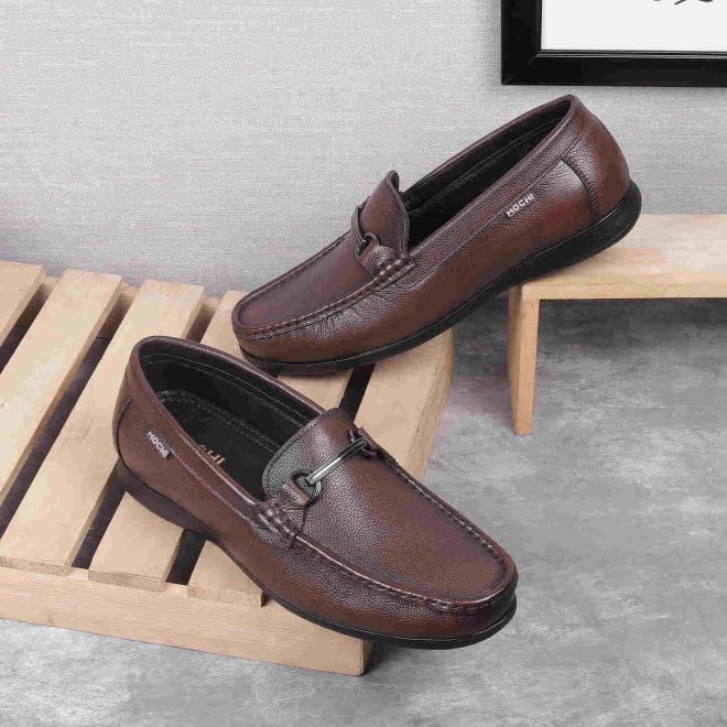 Mochi Men Brown Formal Slip-Ons (SKU: 19-437-12-40)