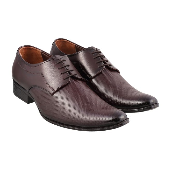 Mochi Men Maroon Formal Lace Up