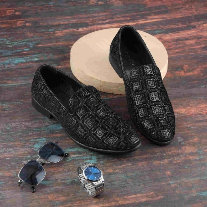 Mochi Men Black Party Moccasin (SKU: 19-439-11-40)