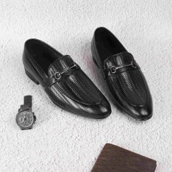 Men Black Formal Slip-Ons