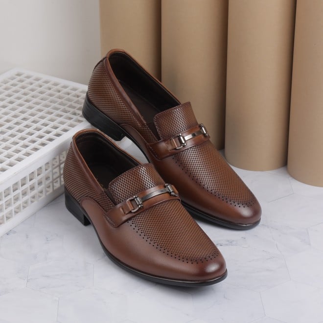 Mochi Men Tan Formal Slip-Ons