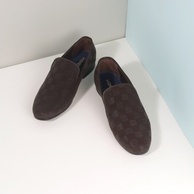 Mochi Men Brown Formal Slip Ons