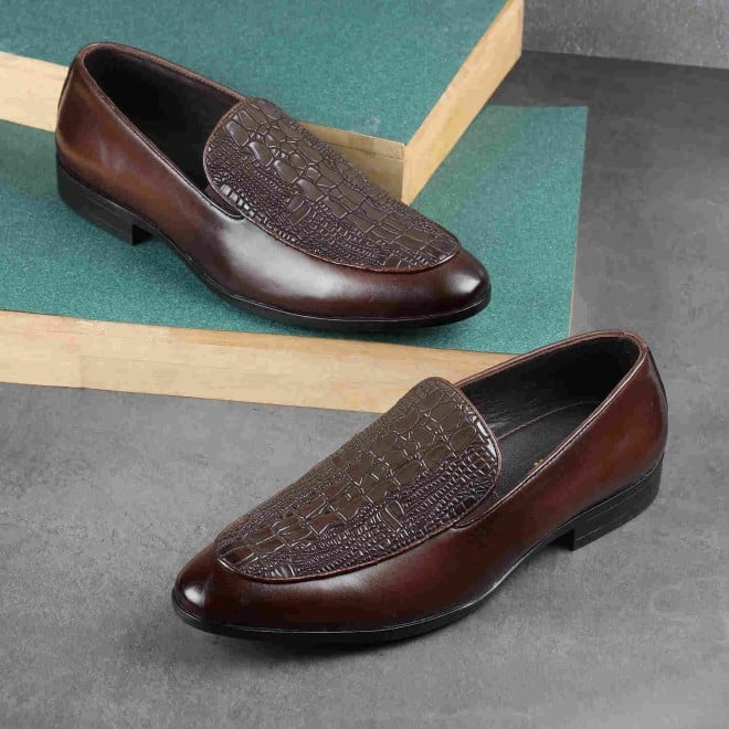 Mochi Men Brown Formal Slip-Ons (SKU: 19-502-12-40)