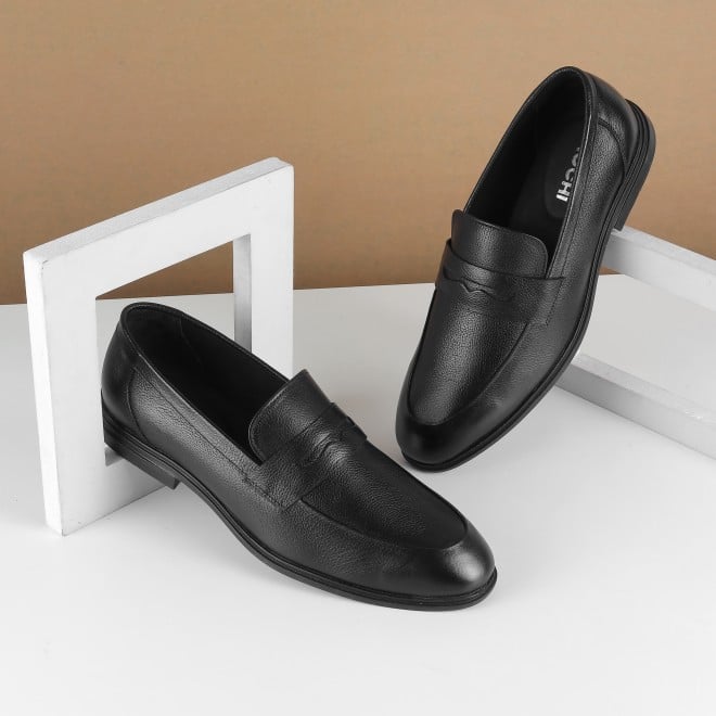 Mochi Men Black Formal Moccasin