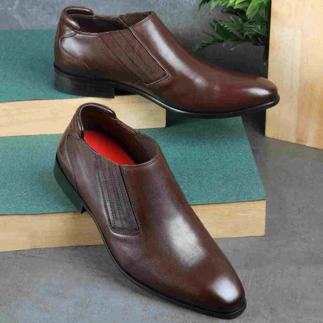 Mochi Men Brown Formal Slip-Ons (SKU: 19-510-12-43)