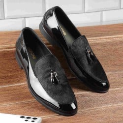 Men Black Formal Slip-Ons