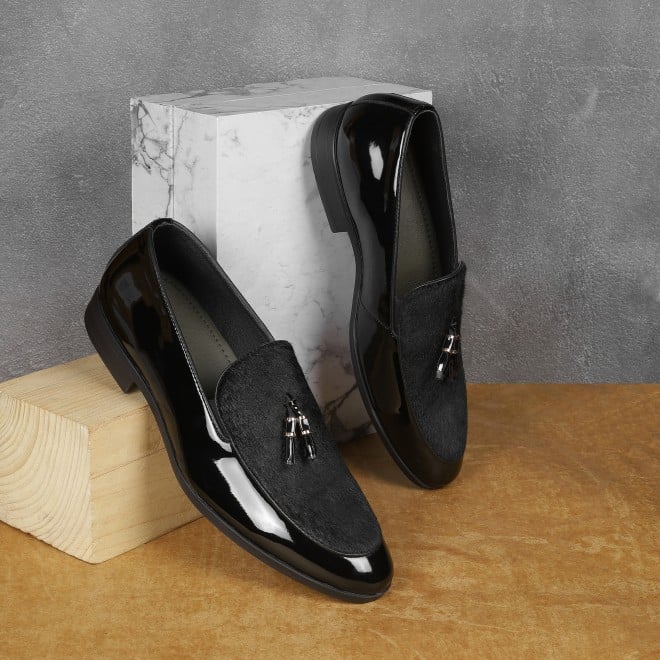 Mochi Men Black Formal Slip-Ons