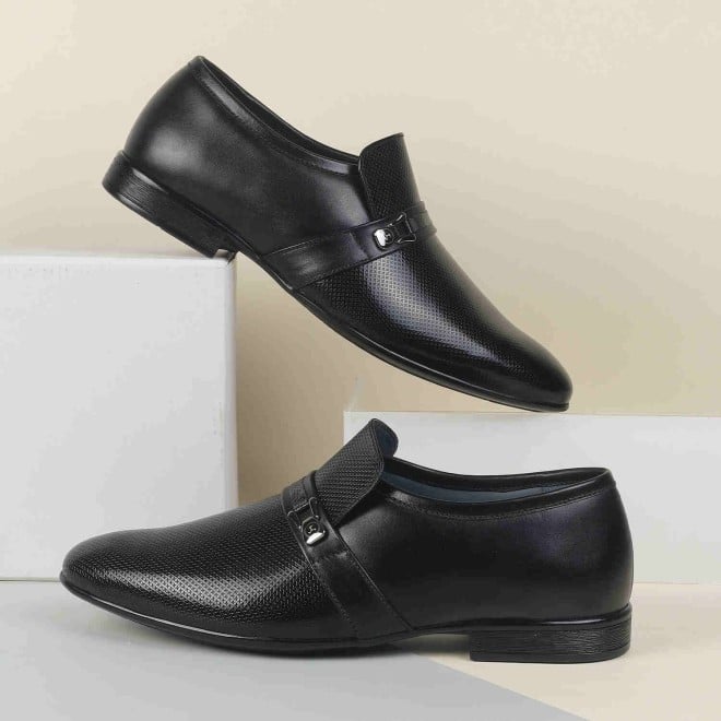 Mochi Men Black Formal Mocassin