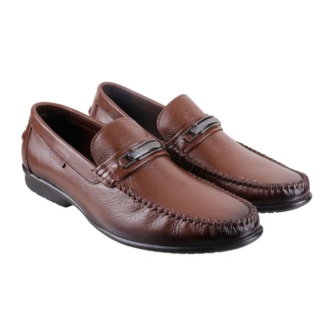 Mochi Men Brown Formal Loafers