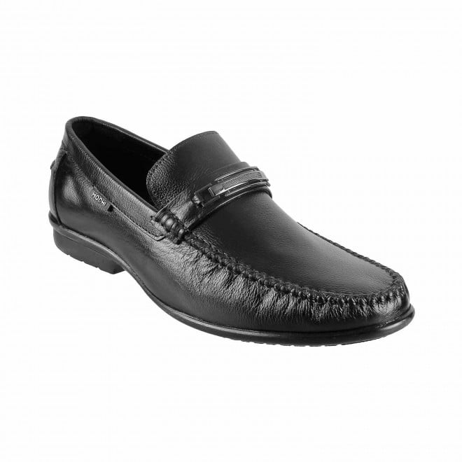 Mochi Black Formal Loafers for Men