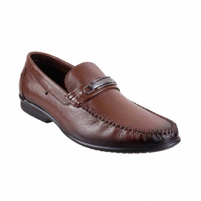 Mochi Brown Formal Loafers for Men