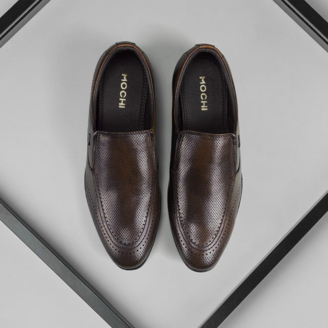 Mochi Men Brown Formal Moccasin
