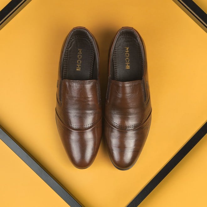 Mochi Men Brown Formal Moccasin