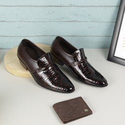 Men Brown Formal Slip-Ons