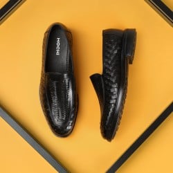 Men Black Party Moccasin