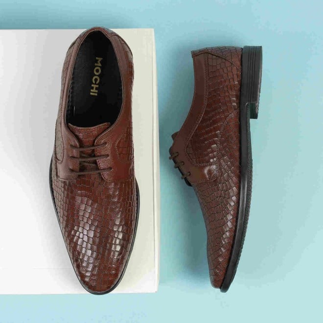 Mochi Men Maroon Formal Lace Ups