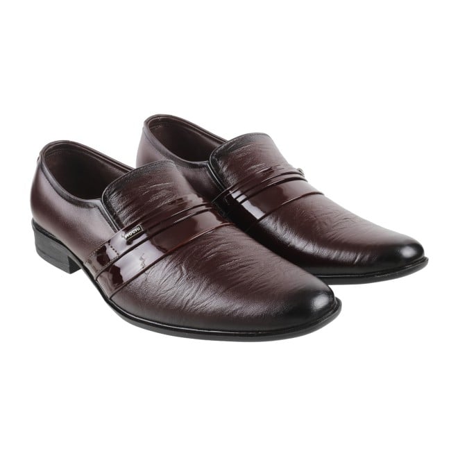 Mochi Men Maroon Formal Moccasin