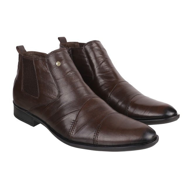 Mochi Men Brown Formal Boots