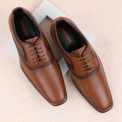 Men Tan Formal Lace Up