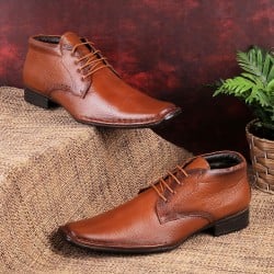 Men Tan Formal Lace Up