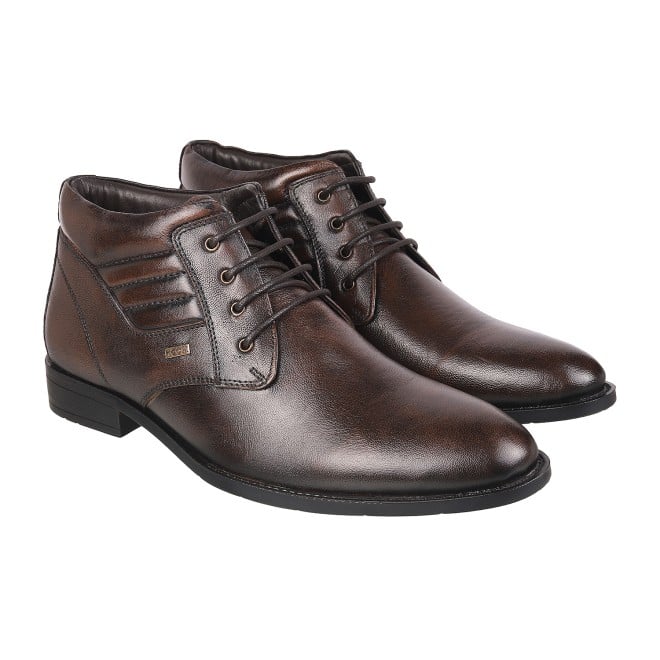 Mochi Men Brown Formal Boots