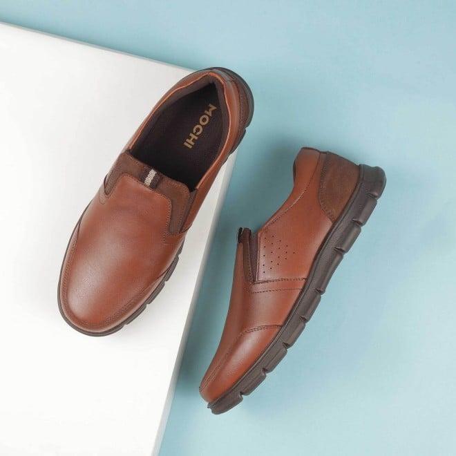 Mochi Men Tan Formal Slip Ons