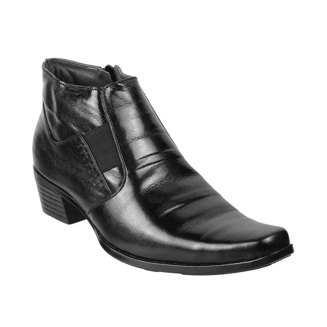 Mochi Black Formal Boots for Men