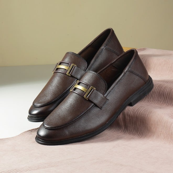 Mochi Men Brown Formal Moccasin