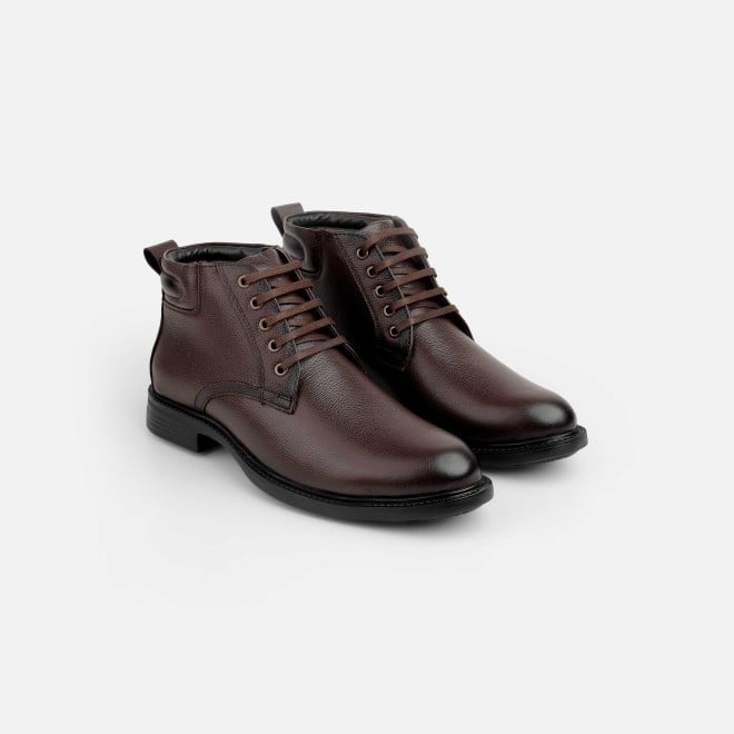 Mochi Men Brown Formal Boots (SKU: 19-675-12-40)