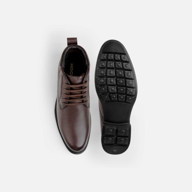 Mochi Men Brown Formal Boots (SKU: 19-675-12-40)