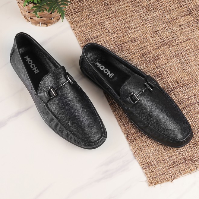 Mochi Men Black Casual Loafers