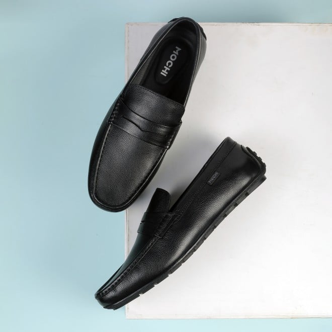 Mochi Men Black Casual Loafers