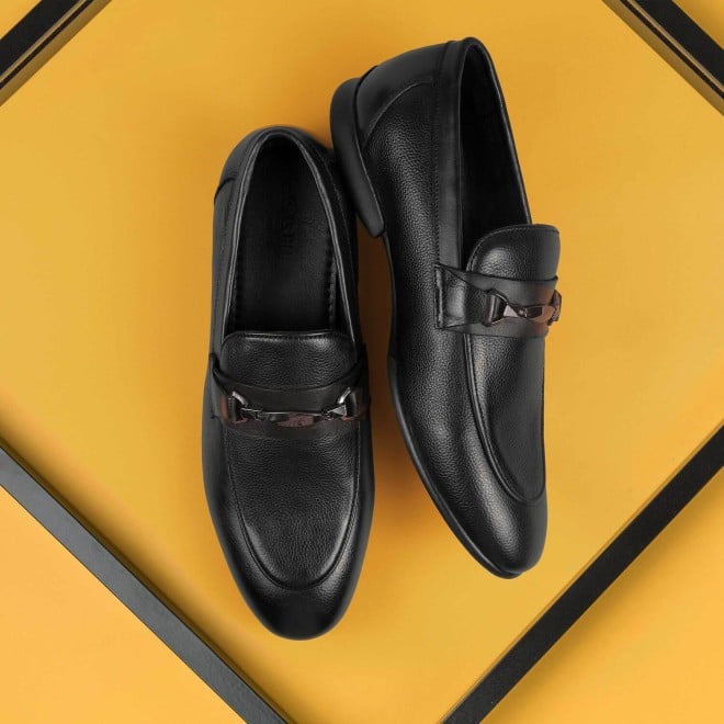 Mochi Men Black Formal Slip Ons