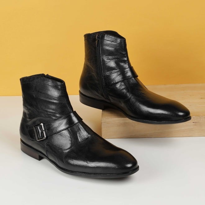 Mochi Men Black Formal Boots