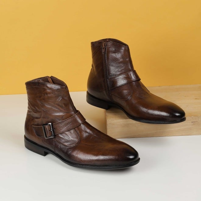 Mochi Men Tan Formal Boots