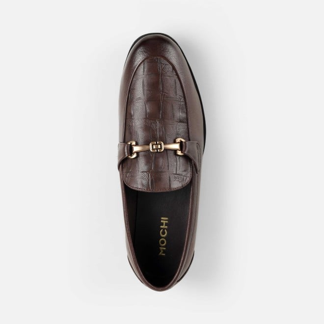 Mochi Men Brown Formal Moccasin (SKU: 19-754-12-41)