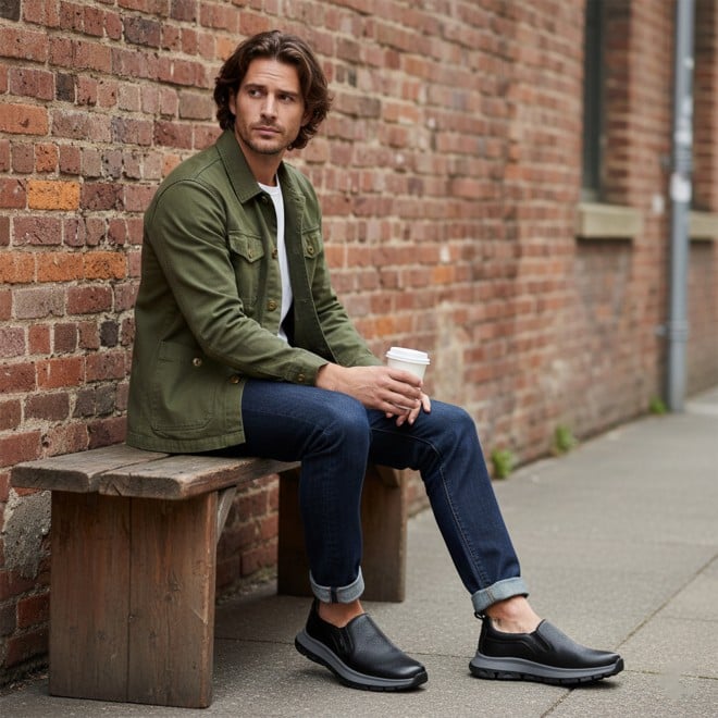 Mochi Men Black Casual Moccasin (SKU: 19-823-11-40)