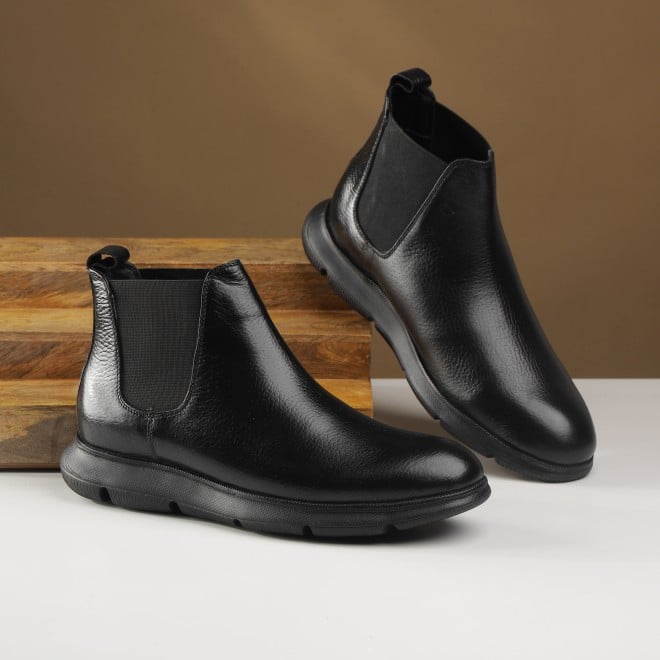 Mochi Men Black Casual Boots