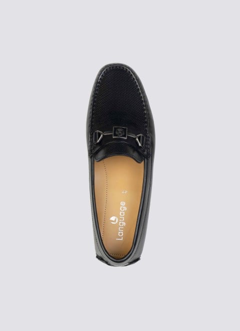 Language Men Black Casual Loafers (SKU: 194-1055-11-42)