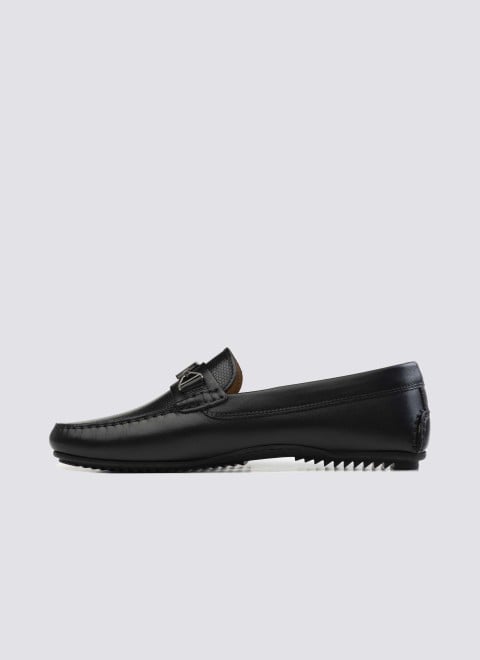 Language Men Black Casual Loafers (SKU: 194-1055-11-42)
