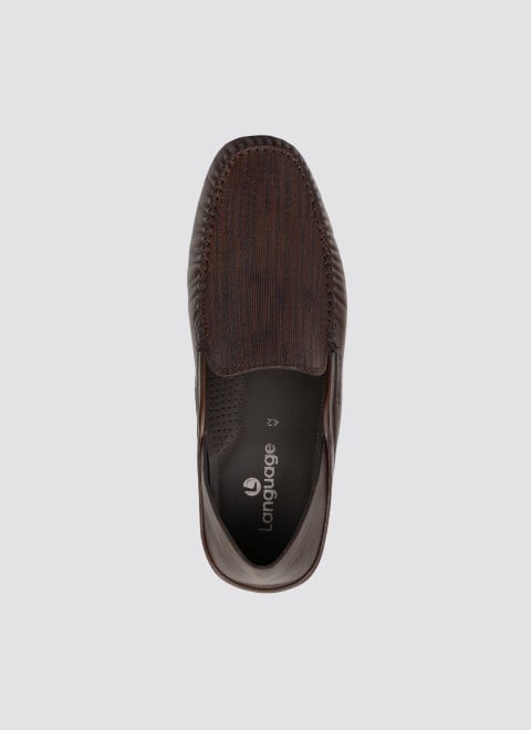 Language Men Brown Casual Loafers (SKU: 194-1455-12-40)
