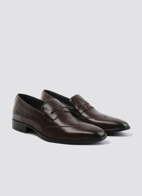 Language Men Brown Formal Moccasin