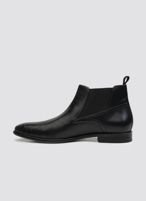 Language Men Black Formal Boots (SKU: 194-1814-11-40)