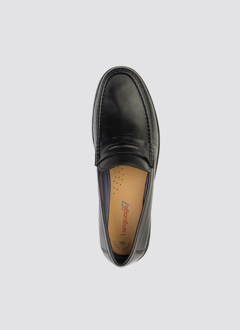 Language Men Black Casual Loafers (SKU: 194-1850-11-40)