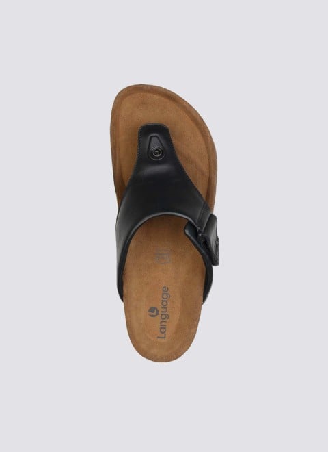 Language Men Black Casual Slippers (SKU: 194-2050-11-42)