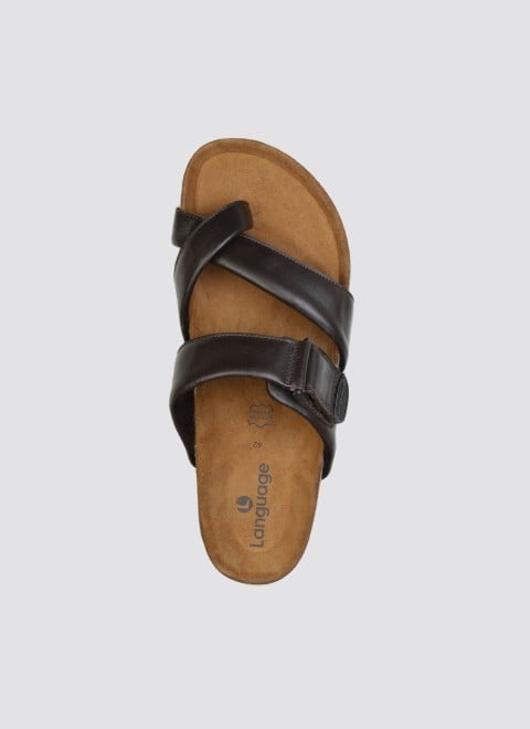 Language Men Brown Casual Slippers (SKU: 194-2051-12-41)