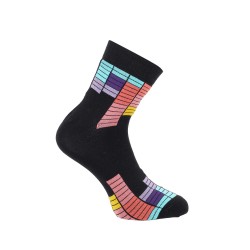 Mochi Black-Multi Mens Socks Half Length