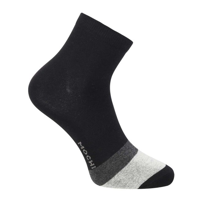 Mochi Black Mens Socks Half Length