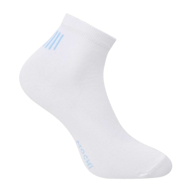 Mochi White Mens Socks Ankle Length